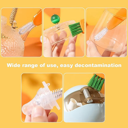 3-in-1 Multifunctional Cleaning Brush Set ? Mini Bottle, Cup & Lid Cleaner (1 Pc)