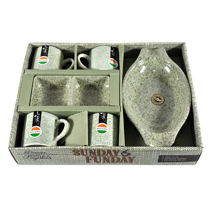 Sunday Funday 6-Piece Tea Set ? Platter & Dual Bowl