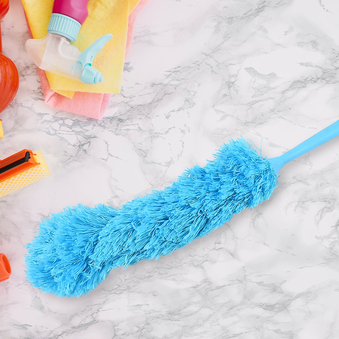 Adjustable Long Handle Microfiber Dust Brush ? Foldable Ceiling & Appliance Cleaner