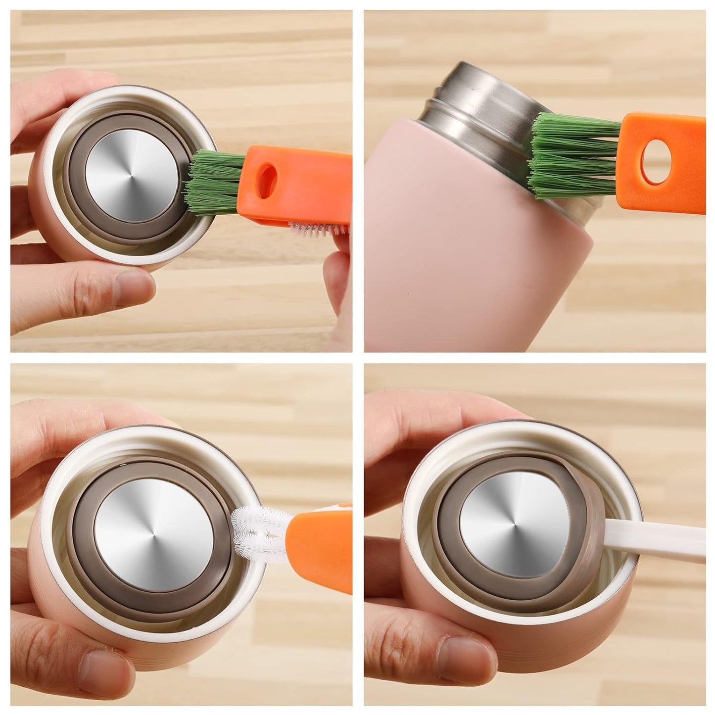 3-in-1 Multifunctional Cleaning Brush Set ? Mini Bottle, Cup & Lid Cleaner (1 Pc)