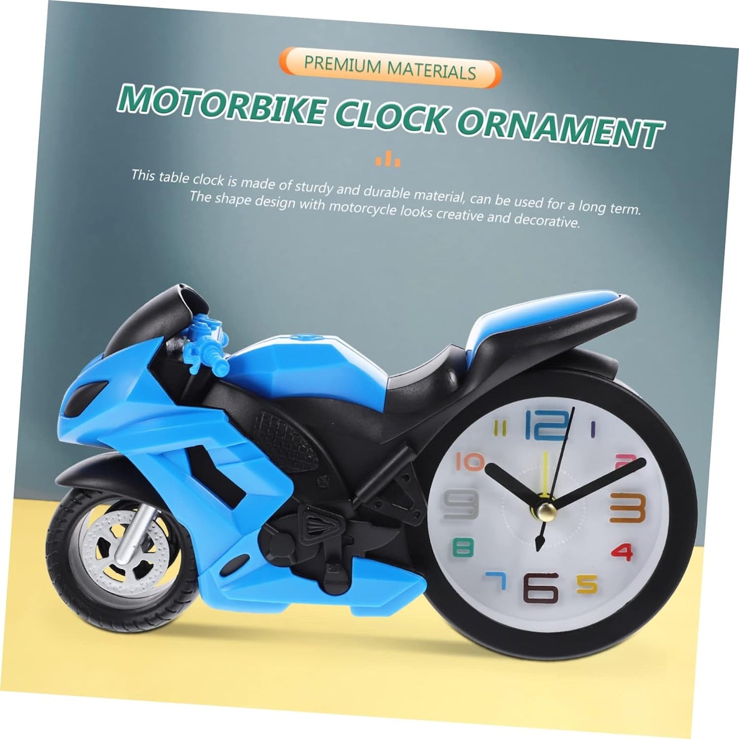 Retro Motorcycle Alarm Clock ? Novelty Bike Engine Style Desk Clock