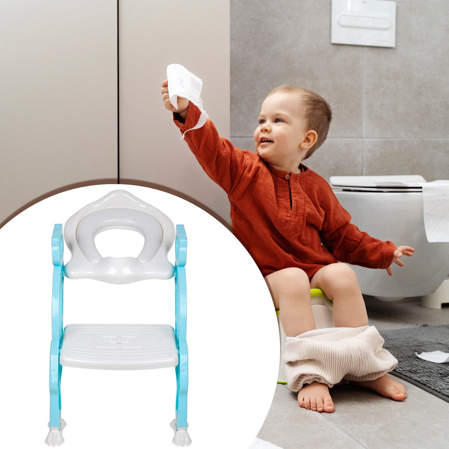 Potty training seat with ladder for toddlers? convenience