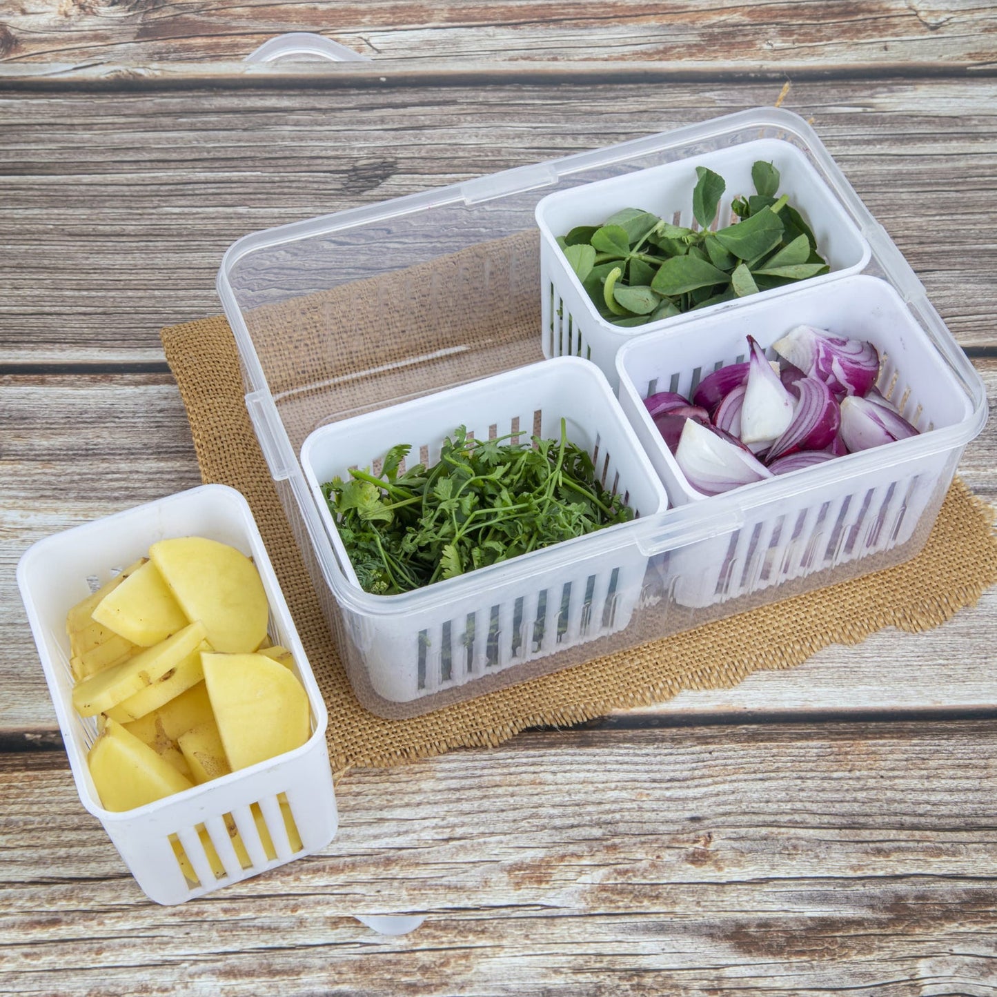 Fridge Storage Box ? Freezer & Kitchen Organizer for Vegetables & Food (1 Pc)