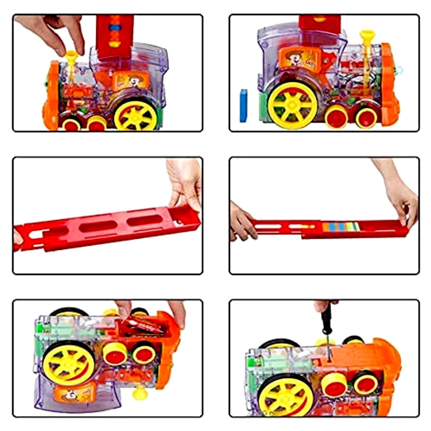 Transparent Funny Train Engine Block Set ? 60-Piece Music & Lights (Batteries Not Included)