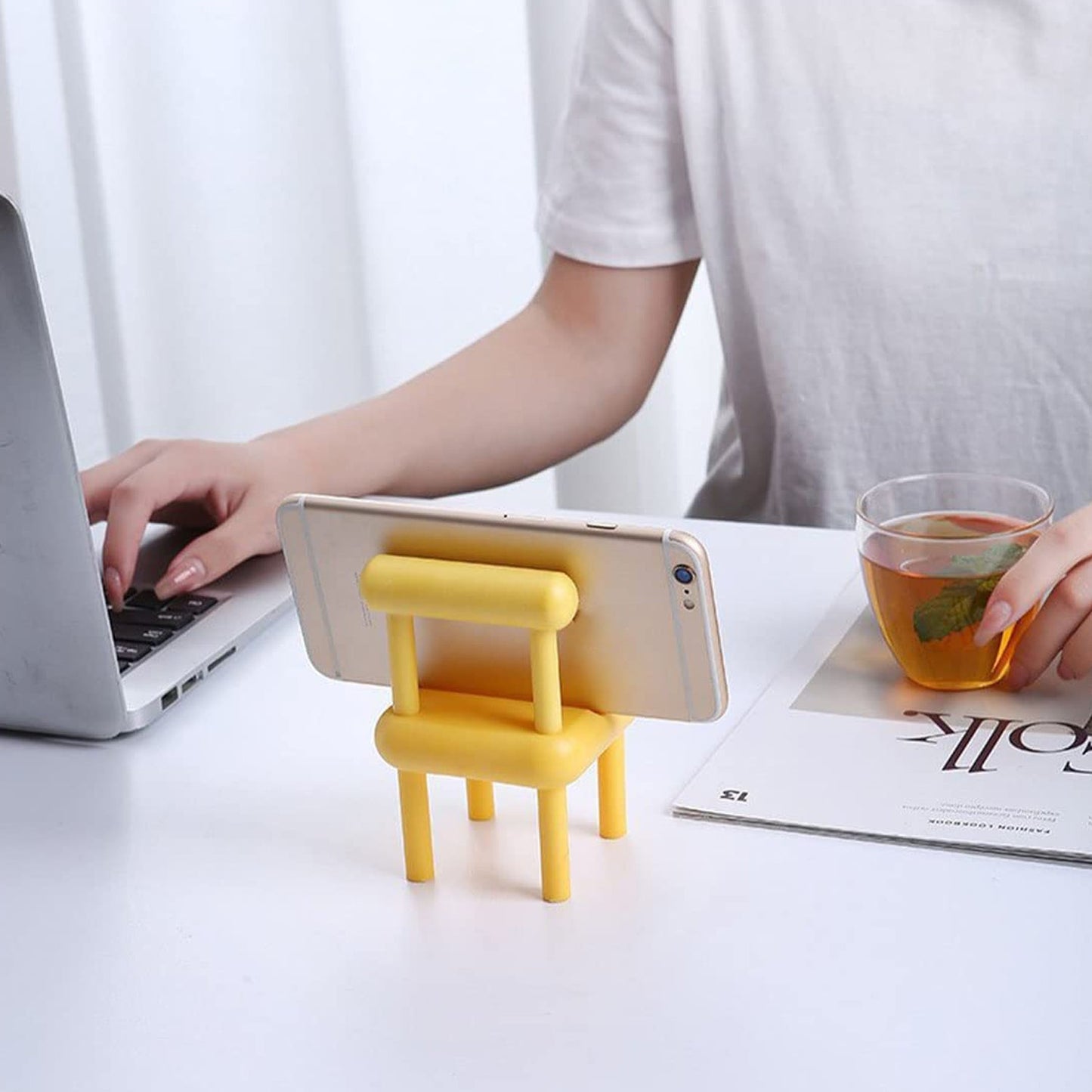 Mini Chair Mobile Phone Holder ? Portable & Stylish Stand for All Smartphones, Ideal for Desk & Office Use (1 Pc)