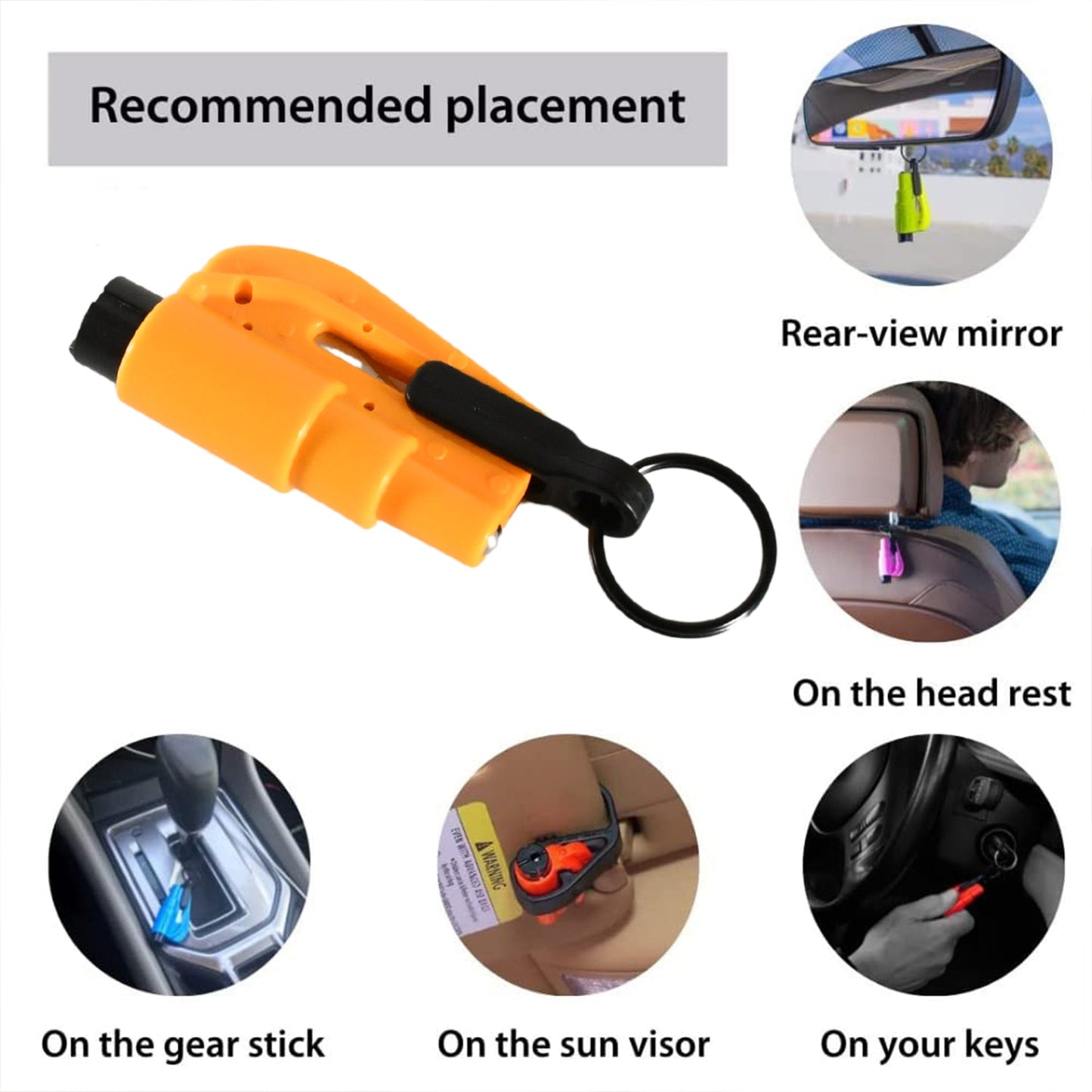 2-in-1 Emergency Safety Cutter ? Keychain Tool for Glass Breaking & Seatbelt Cutting, Portable & Handy