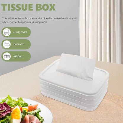 Simple Silicone Tissue Holder ? Cube/Cylinder Tissue Box for Bathroom, Office, Car & Bedroom