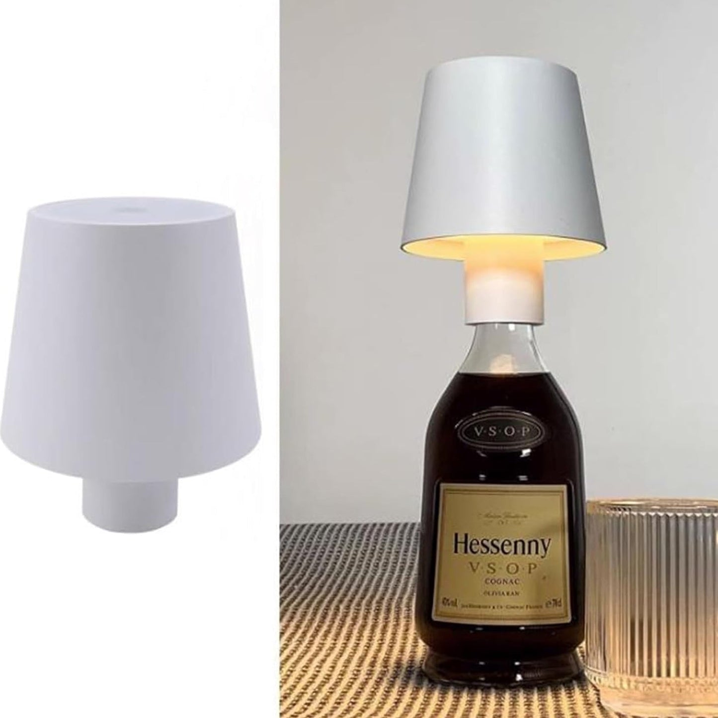 USB Rechargeable LED Bottle Lamp ? 3 Color Dimmable Wireless Table Light for Home & Bar (1 Pc)