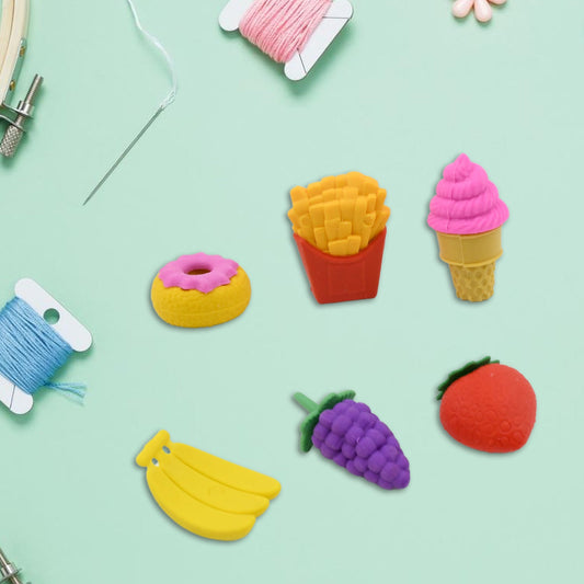 3D Food Fancy & Colorful Erasers ? Cute Novelty Eraser Set for Kids & School Prize (1 Set / Mix Design & Color)