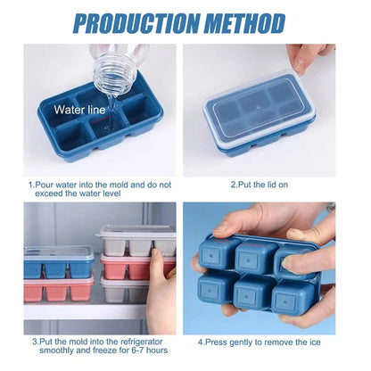 6-Cavity Silicone Ice Tray ? Ideal for Kitchen & Home Use