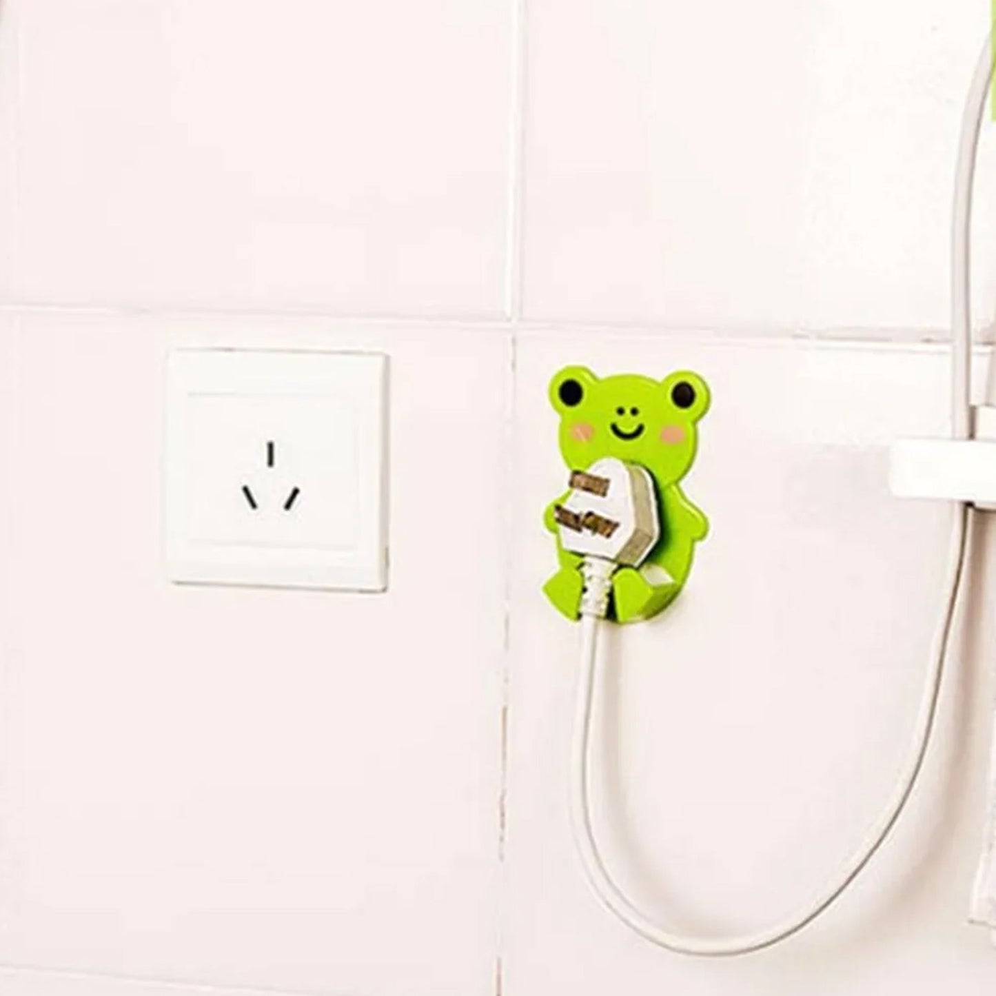 Plastic Adhesive Cable & Socket Holder ? 2-Piece Set for Office, Home & Restaurant