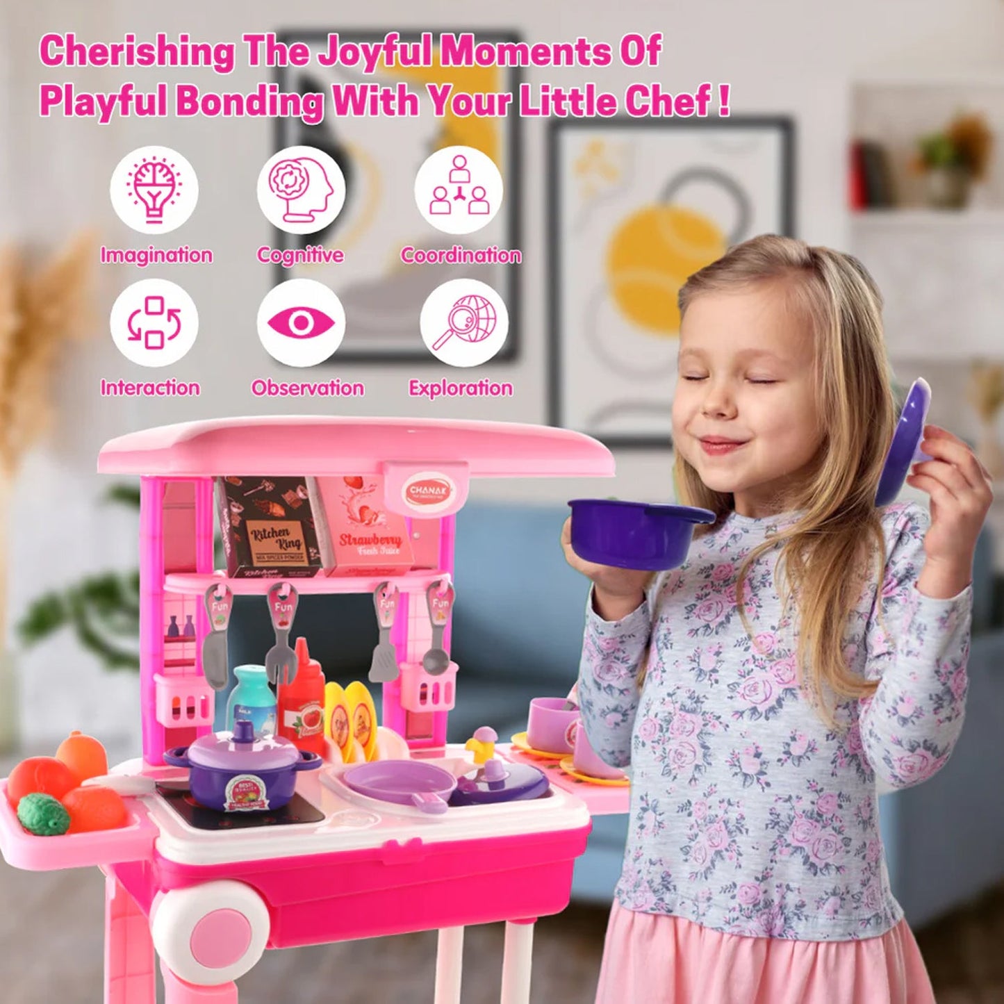 3-in-1 Kitchen Set for Kids with Suitcase ? Role Play Cooking Toy for Girls & Boys (3)