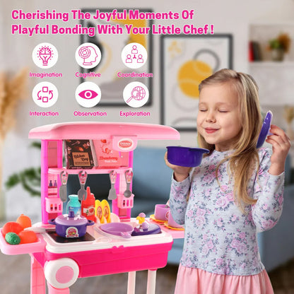 3-in-1 Kitchen Set for Kids with Suitcase ? Role Play Cooking Toy for Girls & Boys (3)