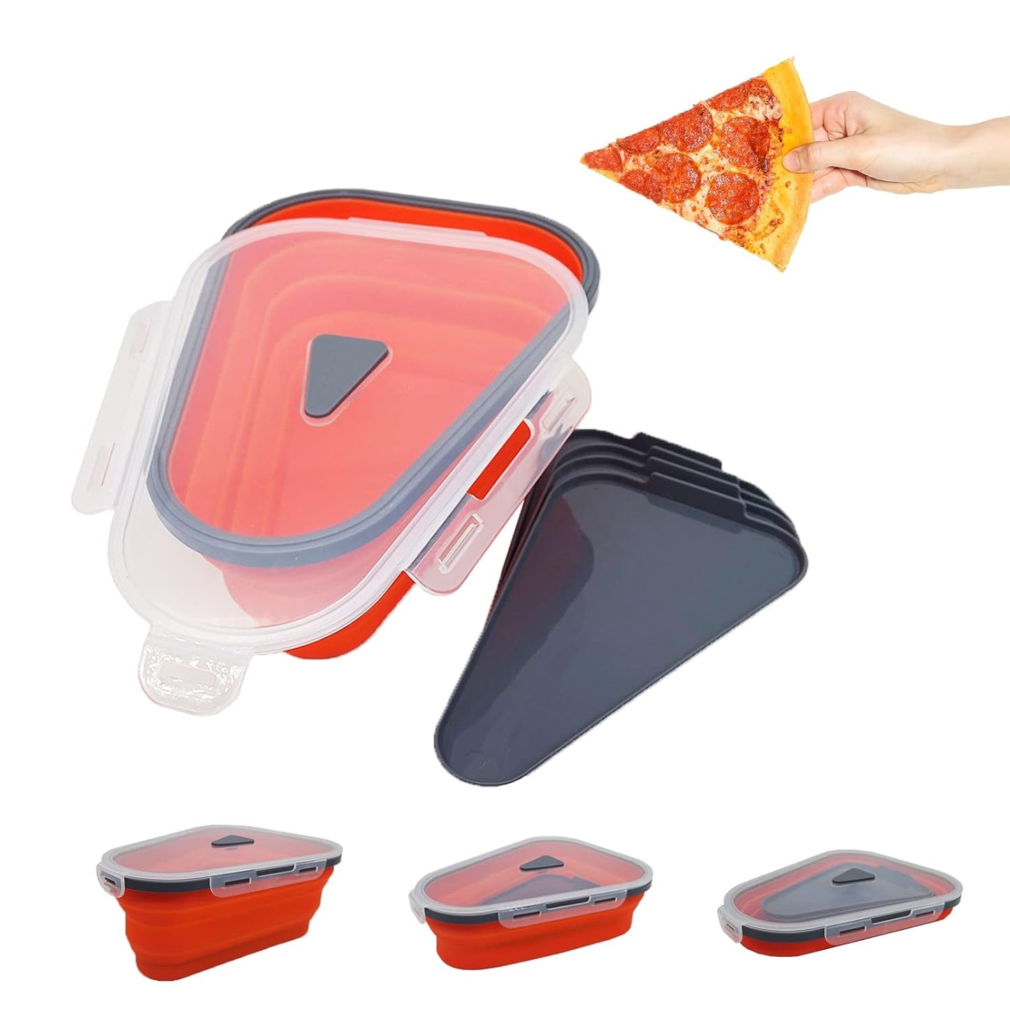 Reusable Expandable Pizza Storage Container with 5 Microwavable Trays ? Adjustable for Home & Outdoor Use
