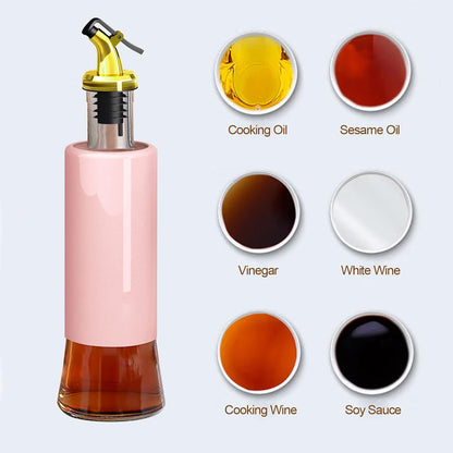 Olive Oil Dispenser ? Leakproof Glass Bottle with Non-Drip Spout for Kitchen & Cooking (300 ML)