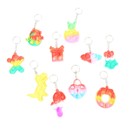 Compact Pop It Keychain ? Fun Stress Relief Fidget Toy (1 Pc | Mix Design)