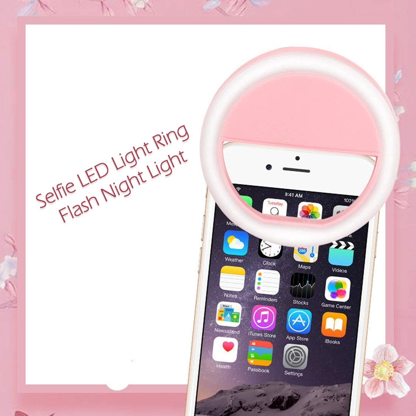 Phone Selfie Ring Light ? Battery Operated Clip-On Light for Smartphone Photography (Battery Not Included)