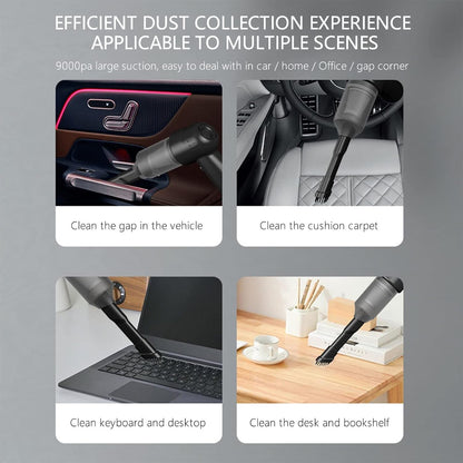 3 in 1 Mini Car Vacuum ? Wireless, Rechargeable, Blower & Dust Cleaner for Car, Home & Keyboard