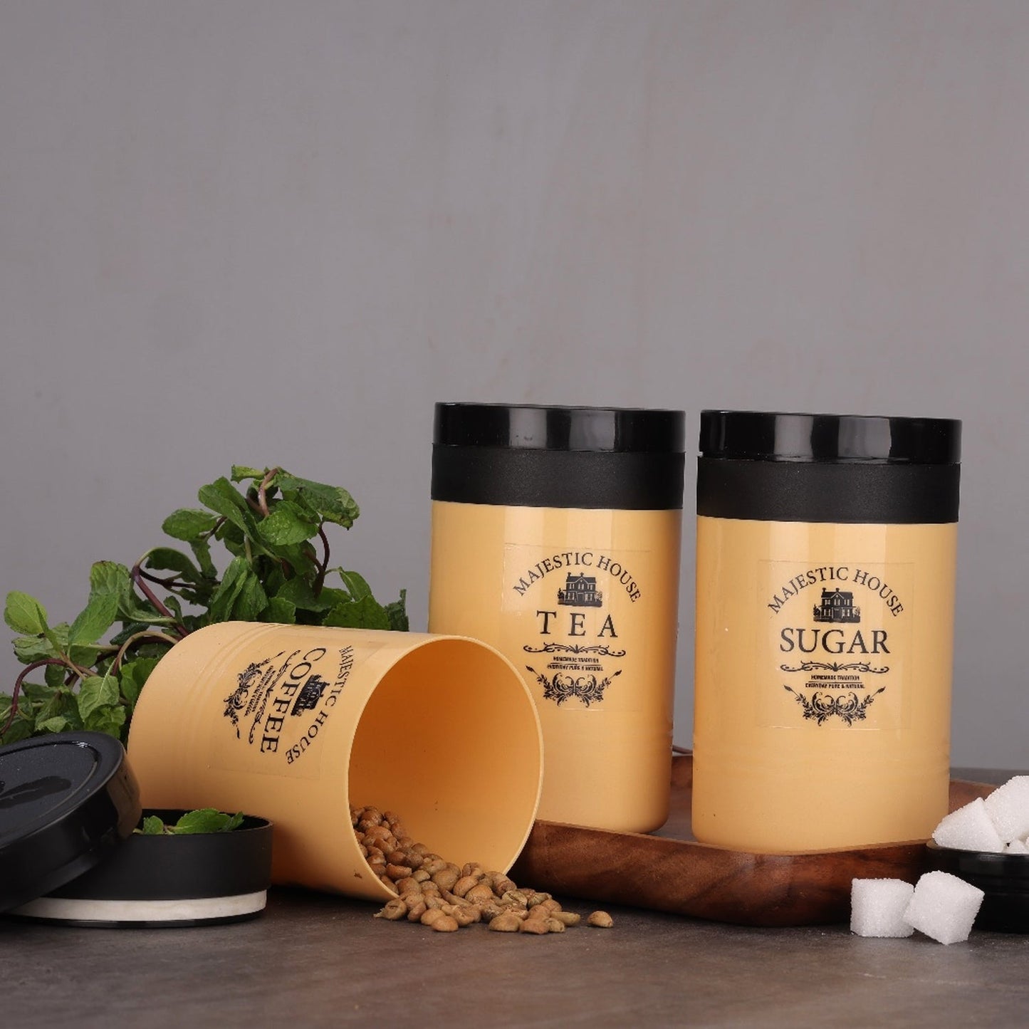 Airtight Containers ? For Tea, Coffee, Sugar & More (3 Pcs Set)