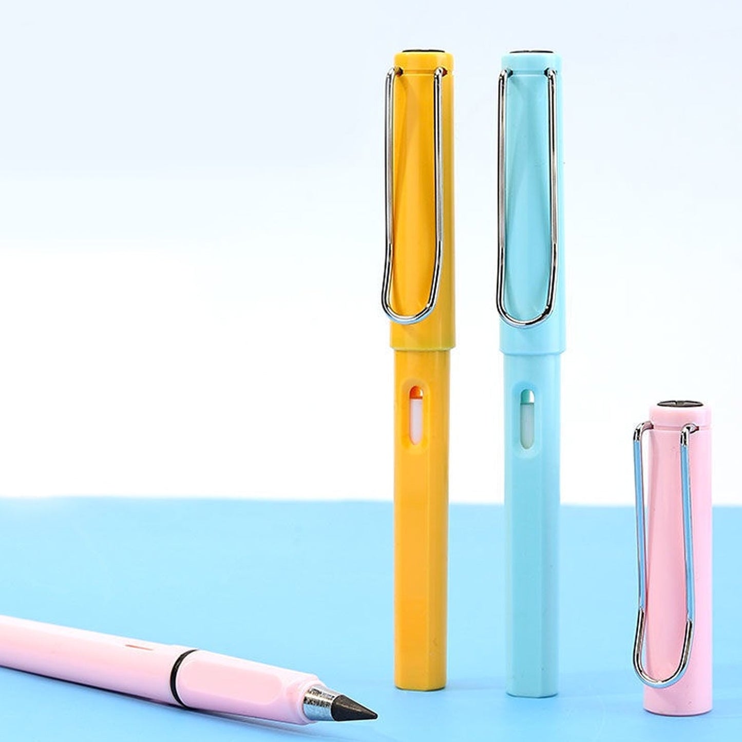 2-in-1 Everlasting Magic Pencil with Replaceable Eraser ? Inkless, Reusable, Portable (1 Pc / Mix Color))