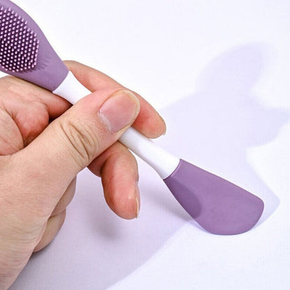 Double-Headed Silicone Mask Brush ? Facial Cleansing & Mask Application Tool (1 Pc)