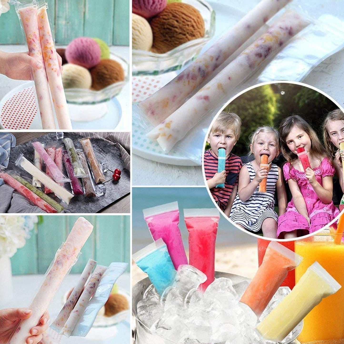 DIY Manual Popsicle Maker ? Reusable Ice Cream Mold (Approx 20 Pcs Packing Bag)