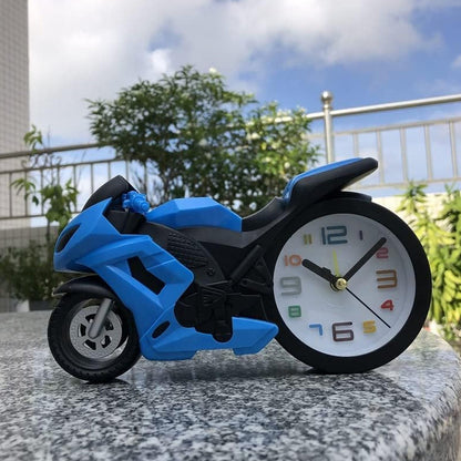 Retro Motorcycle Alarm Clock ? Novelty Bike Engine Style Desk Clock