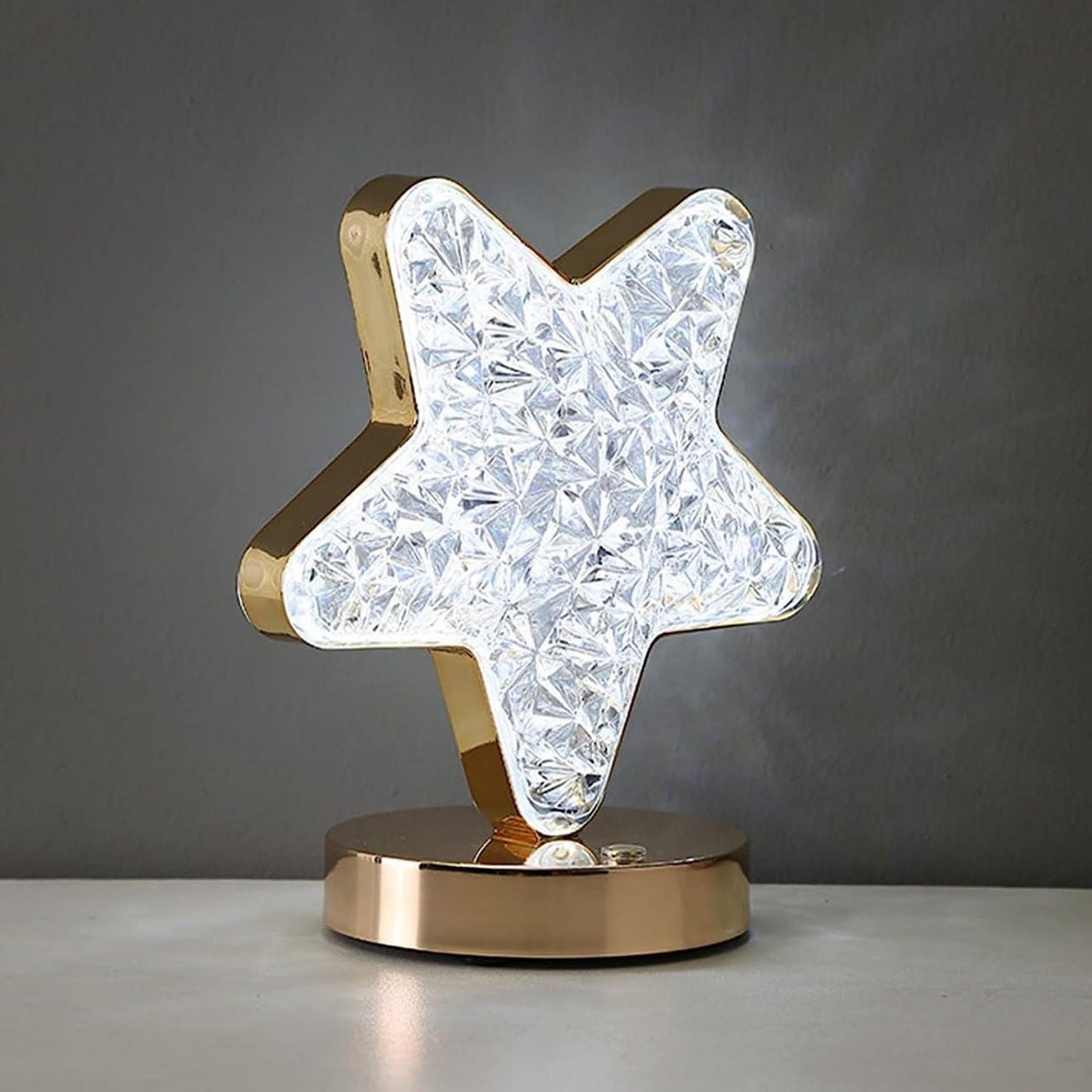 Star Crystal Diamond Touch Lamp ? USB Rechargeable, 3-Way Dimmable