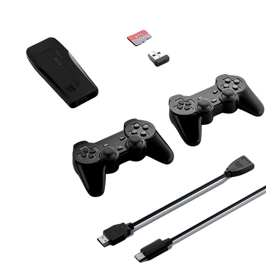 Wireless Controller Gamepad with 10,000 Games, 4k Ultra HD Game Sticks Output, and 2.4GHz Wireless Controller Video Games with 64gb Memory Card (1 Set)