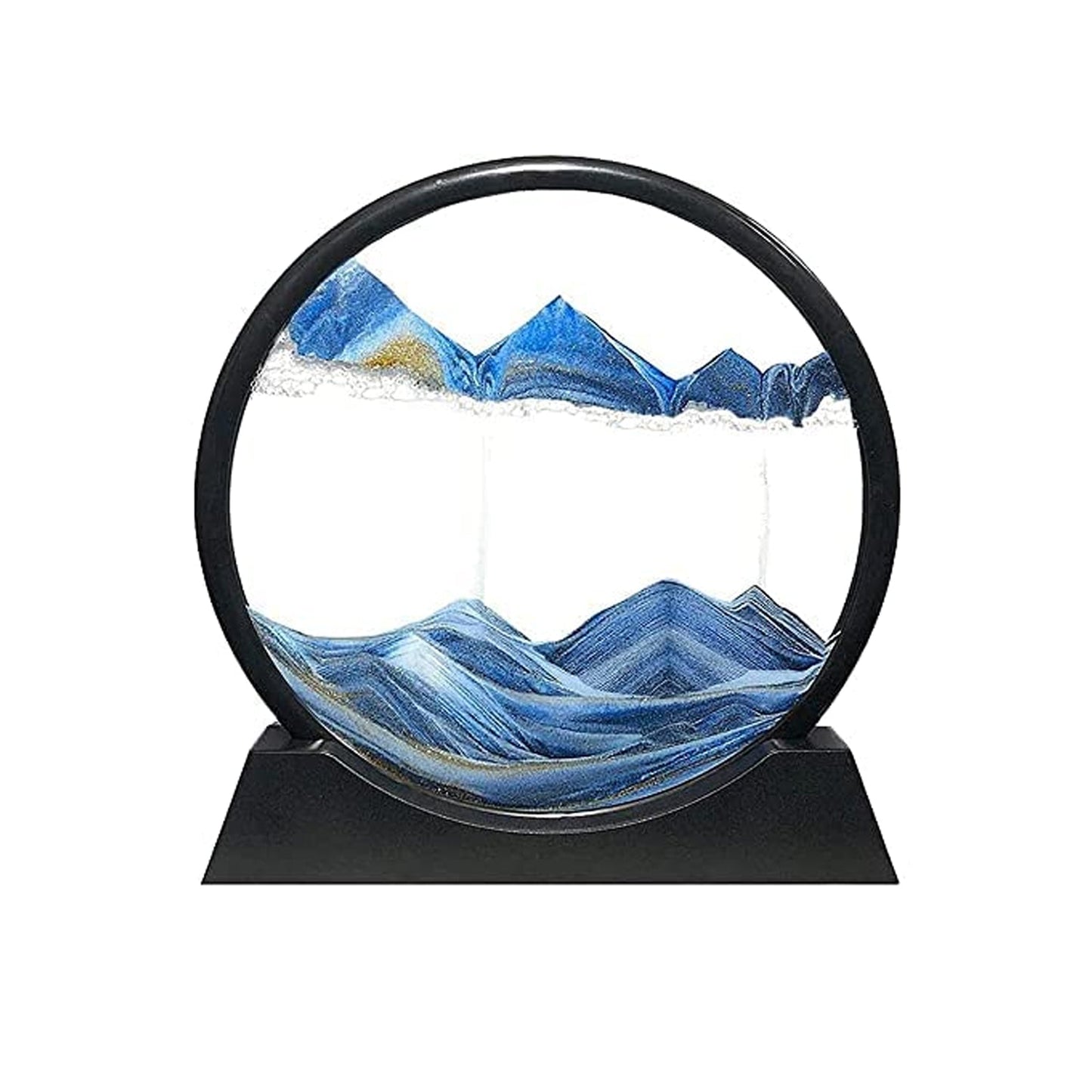 3D Moving Sand Art ? Liquid Motion Deep Sea Sandscape with Round Glass Frame (1 Pc)