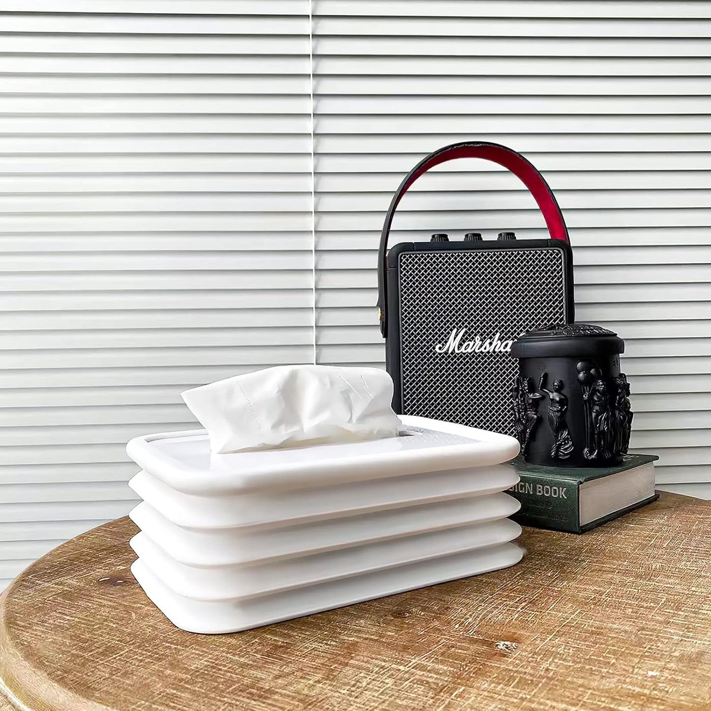 Simple Silicone Tissue Holder ? Cube/Cylinder Tissue Box for Bathroom, Office, Car & Bedroom