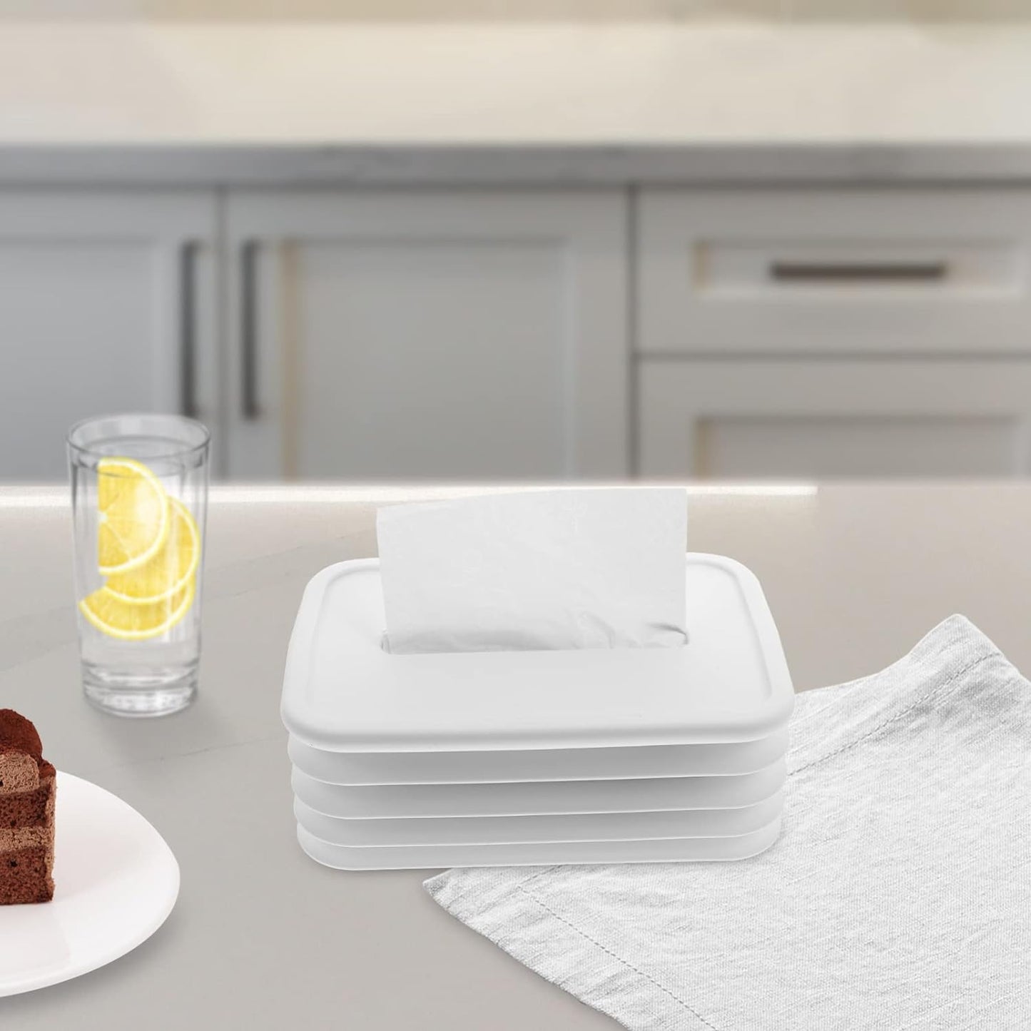 Simple Silicone Tissue Holder ? Cube/Cylinder Tissue Box for Bathroom, Office, Car & Bedroom