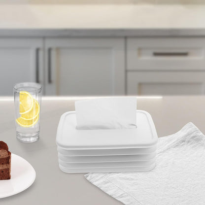 Simple Silicone Tissue Holder ? Cube/Cylinder Tissue Box for Bathroom, Office, Car & Bedroom