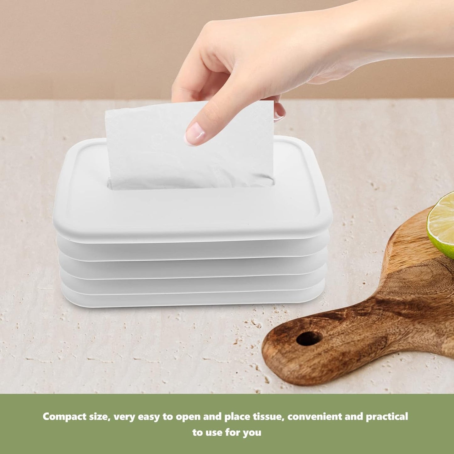 Simple Silicone Tissue Holder ? Cube/Cylinder Tissue Box for Bathroom, Office, Car & Bedroom