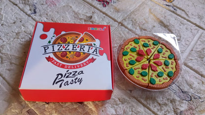 3D Pizza Slices Eraser Set ? Fancy & Colorful Stationery for Kids & Gifts (7 slice)