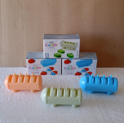 Cartoon Ice Candy Mold ? 4-Cup Multicolor Set (1 Pc)