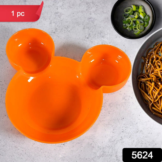 Mickey Mouse Shape Plates for Kids, BPA Free, & Unbreakable Children?s Food Plate, Kids Bowl, Fruit Plate, Baby Cartoon Bowl Plate, Tableware (1 Pc)
