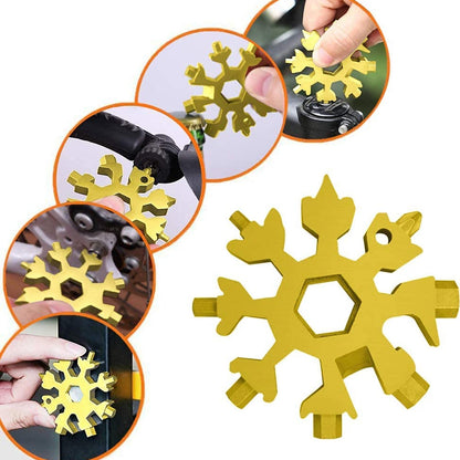 18-in-1 Snowflake Multi-Tool ? Portable Bottle Opener, Screwdriver & Wrench