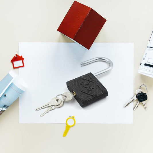 Black Iron Padlock ? Brass Core, Waterproof & Anti-Theft for Home & Outdoor (75 mm)
