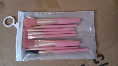 8-Piece Mini Makeup Brush Kit ? Portable Premium Synthetic Set with Case (Mix Colors)