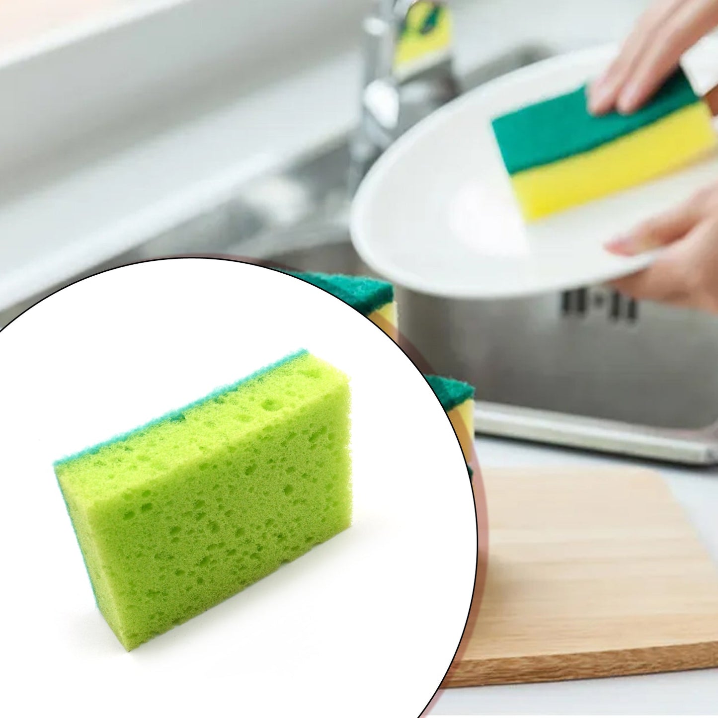 2-in-1 Multi-Purpose Scrub Sponge ? Wear Resistant Dish & Furniture Cleaner (1 Pc)