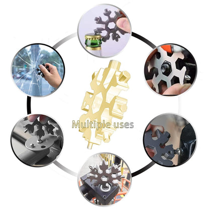 18-in-1 Snowflake Multi-Tool ? Portable Bottle Opener, Screwdriver & Wrench