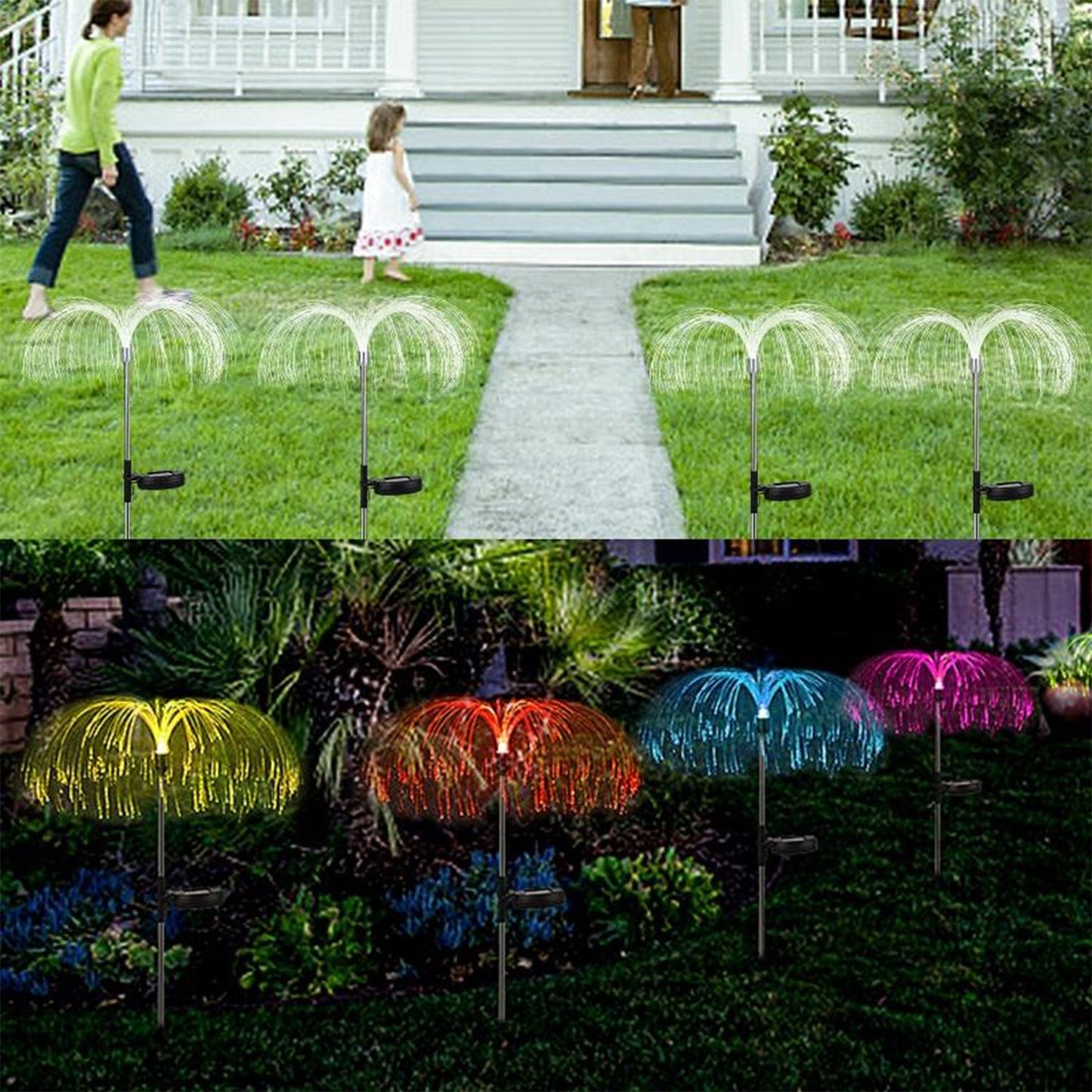 Solar Outdoor Lights ? 7-Color Waterproof Jellyfish Like Firework Home Decor (2pcs)