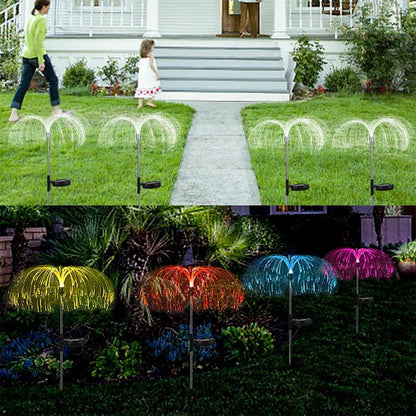 Solar Outdoor Lights ? 7-Color Waterproof Jellyfish Like Firework Home Decor (2pcs)