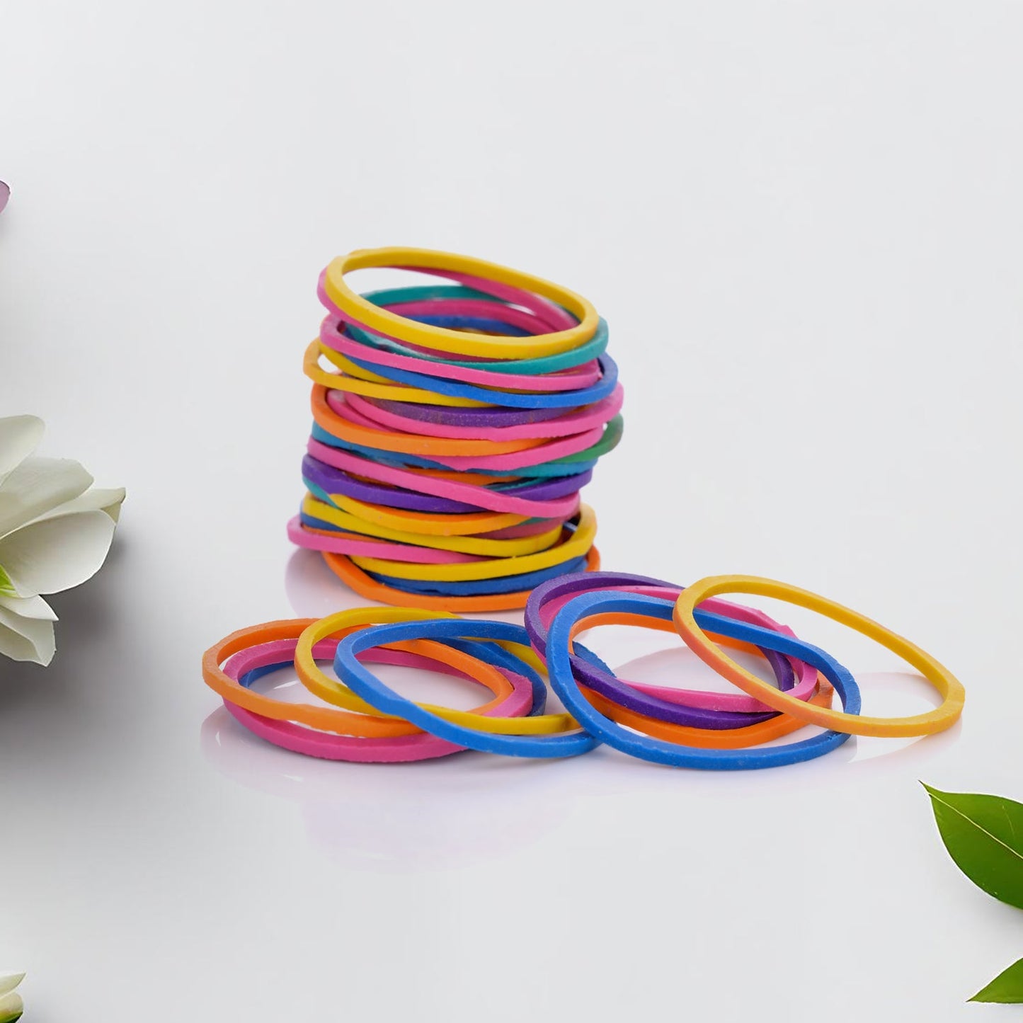 2-Inch Unbreakable Nylon Rubber Bands ? Reusable Multicolor for Office, Home & School (50GM), Hair accessories