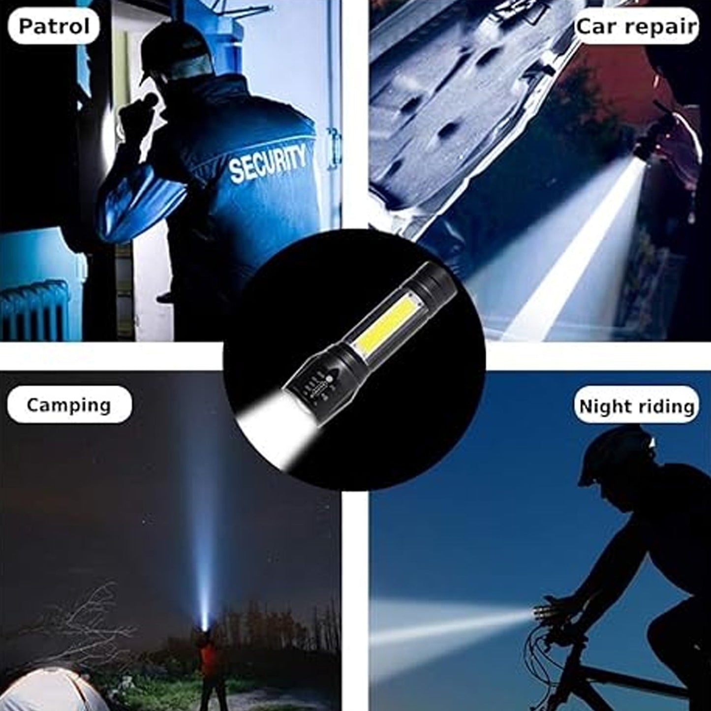 LED USB Rechargeable Mini Flashlight ? Ultra-Bright Zoom & COB Side Lantern, Tactical Emergency Light