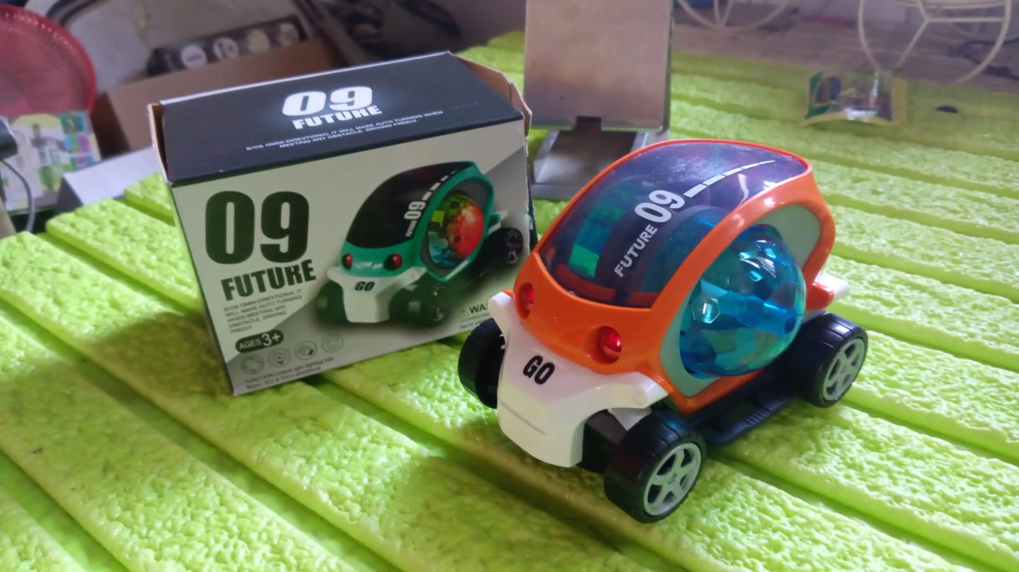 360° Rotating Stunt Car Toy ? Bump & Go with 4D Lights, Music & Disco Ball (1 Pc, Battery Not Included)