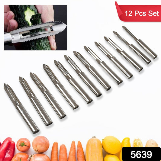 Stainless Steel Peeler Set ? Multi-Purpose Handle for Peeling & Shredding (12 Pcs Set)