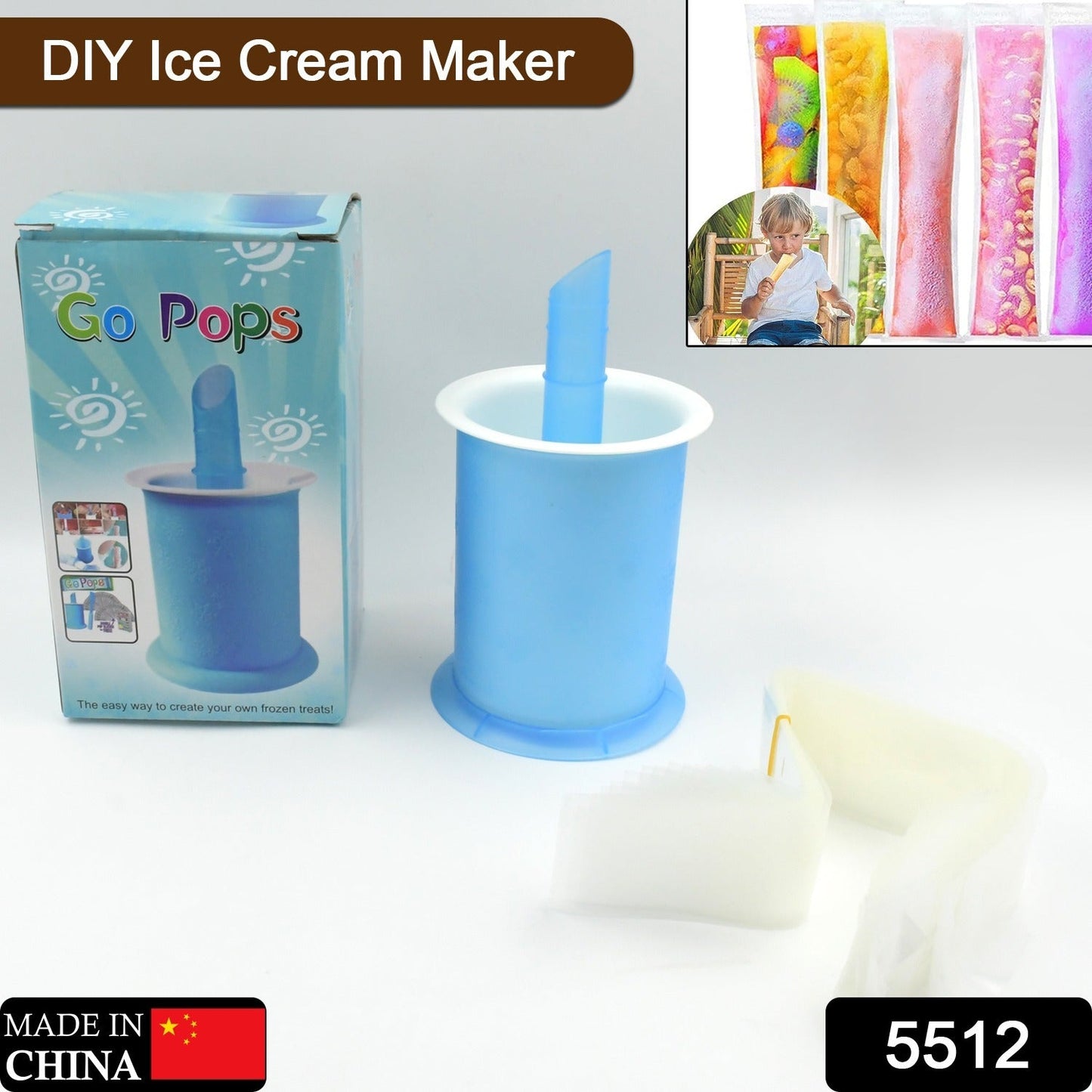 DIY Manual Popsicle Maker ? Reusable Ice Cream Mold (Approx 20 Pcs Packing Bag)