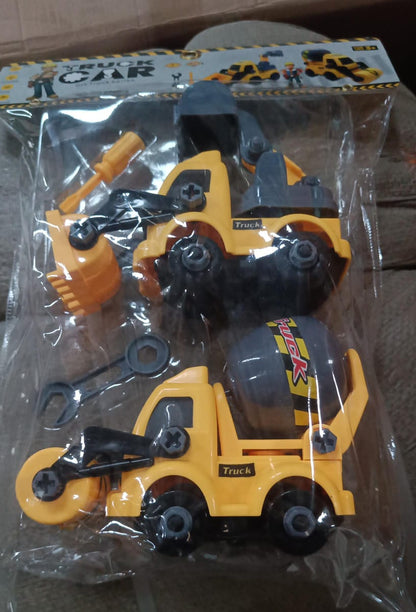 Engineering Vehicles Nut Assembly Toy ? DIY Vehicle Model Set for Kids, Simulation Car Construction Toy (2 Pc Set)